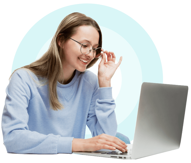 Student with online tutor