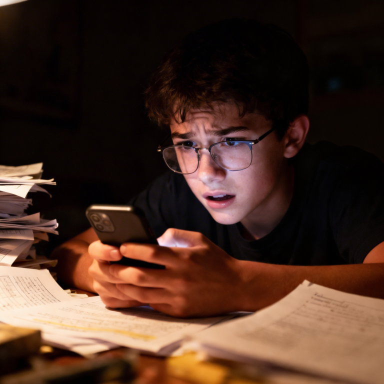 Student comparing on Social Media